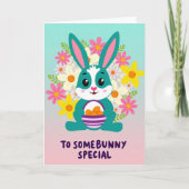 Rabbit Floral Basket Design Card カード (正面)