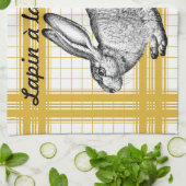 Rabbit French Recipe - Kitchen Towel キッチンタオル (折り畳み)