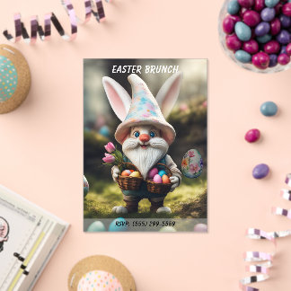 Rabbit Gnome Egg Basket Easter Brunch アクリル招待状