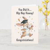 Rabbit Graduation Card カード (黄色い花)