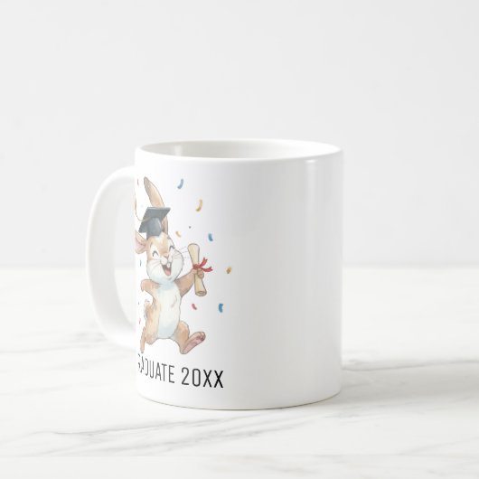Rabbit Graduation Personalized コーヒーマグカップ (正面左)