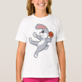 Rabbit Handball player Handball Tシャツ (正面)