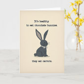 Rabbit Humor Greeting Card カード (黄色い花)