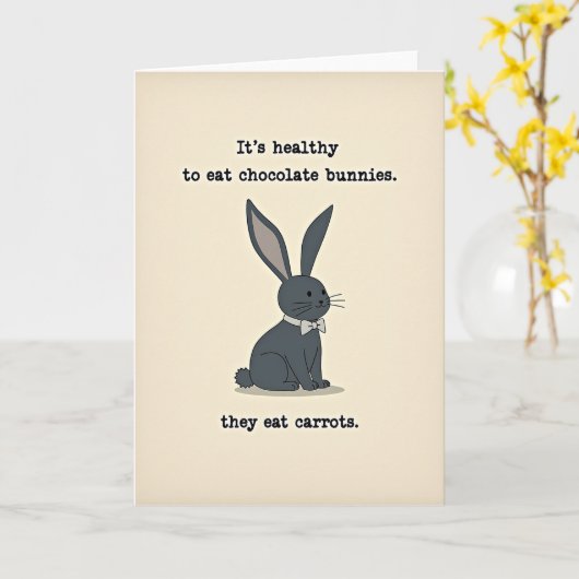 Rabbit Humor Greeting Card カード (黄色い花)