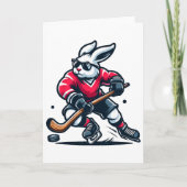 Rabbit Ice Hockey Bunny Easter Day  カード (正面)