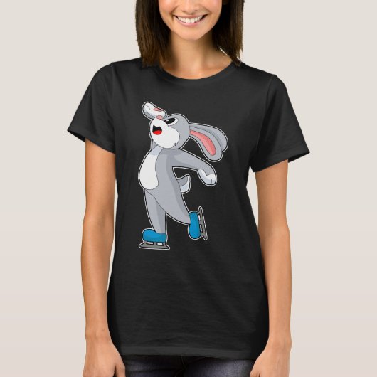 Rabbit Ice skating Ice skates Winter sports Tシャツ (正面)