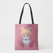 Rabbit in a Wig Tote トートバッグ (正面)