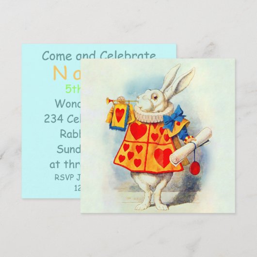 Rabbit in Alice Wonderland ~招待状 招待状 (正面/裏面)