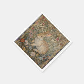 Rabbit in an English Garden William Morrisスタイル スタンダードカクテルナプキン (角)