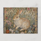 Rabbit in an English Garden William Morrisスタイル ポストカード (正面)