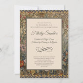 Rabbit in an English Garden William Morrisスタイル 招待状 (裏面)