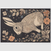 Rabbit in Line Art 3 Decopage紙 薄葉紙 (正面)