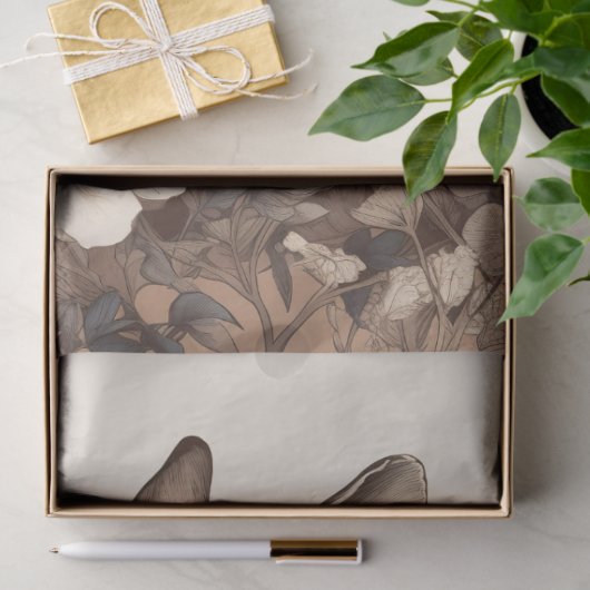 Rabbit in Line Art 4 Decopage紙 薄葉紙 (ギフト)