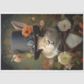 Rabbit in Suit and Hat 3 Decopage紙 薄葉紙 (正面)