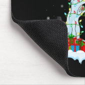 Rabbit Lights Xmas Tree Funny Dabbing Rabbit Chris マウスパッド (コーナー)