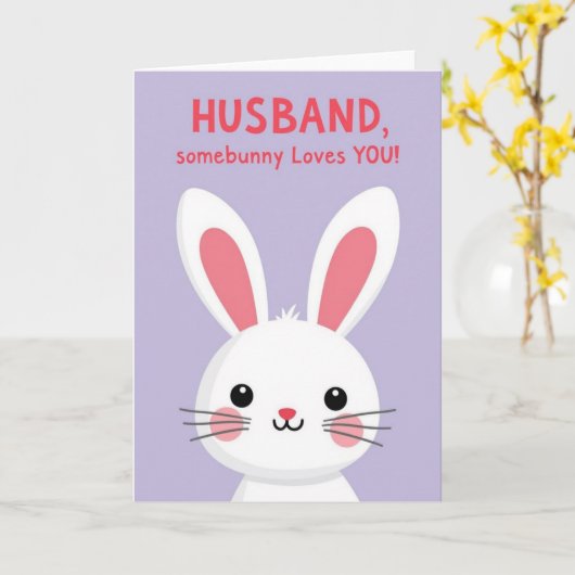 Rabbit Love Note Card カード (黄色い花)