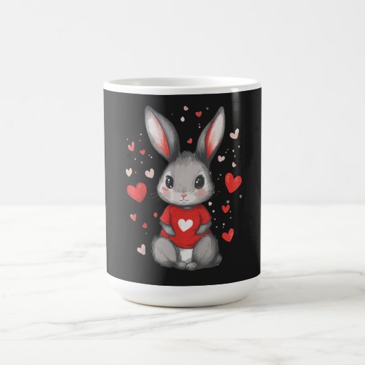 Rabbit Lover Heart Girl コーヒーマグカップ (中央)