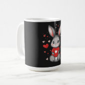 Rabbit Lover Heart Girl コーヒーマグカップ (正面左)