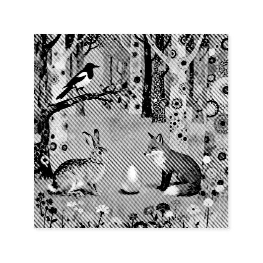 Rabbit, Magpie, Fox and “The Sharing Path” セルフインキングスタンプ (デザイン)