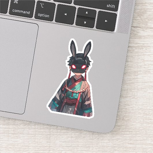 Rabbit Mask Kimono Sticker – Dark Kawaii シール (詳細)