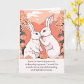 rabbit message happy birthday カード (黄色い花)