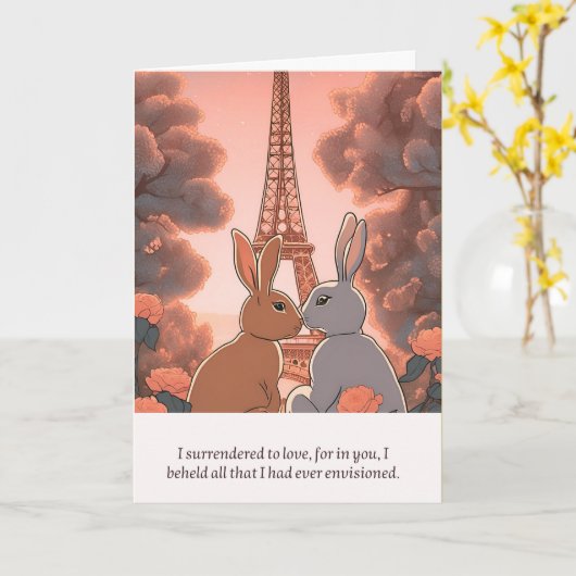 rabbit message happy birthday カード (黄色い花)