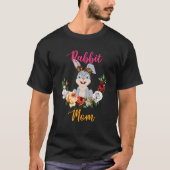 Rabbit Mom Floral Rabbit Bow Tie Lover Mother's Da Tシャツ (正面)