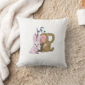 rabbit & monkey クッション (ブランケット)