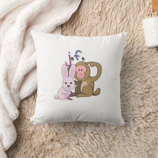 rabbit & monkey クッション (ブランケット)