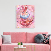 Rabbit named Ladybug キャンバスプリント (インサイチュ (リビング))