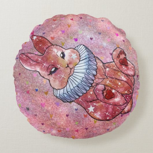 Rabbit named Ladybug ラウンドクッション (正面)