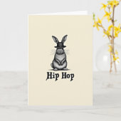 Rabbit Pattern Hip Hop Card カード (黄色い花)