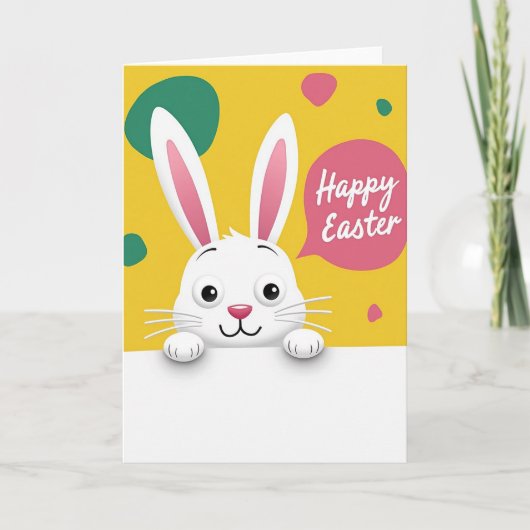 Rabbit Peek Easter Shapes Card カード (正面)