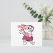 Rabbit playing Tennis with a Tennis Racket ポストカード (スタンド正面)