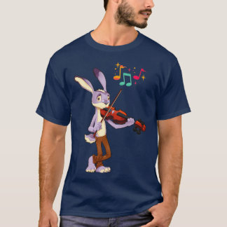 Rabbit plays the violin professionally tシャツ