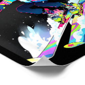 Rabbit rabbit skiing skier ski winter snow  ポスター (角)