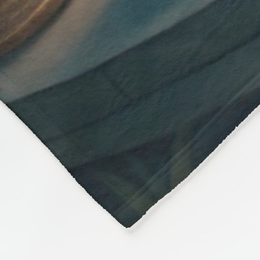 Rabbit Reading フリースブランケット (角)