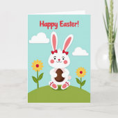 Rabbit Red Bow Celebration Card カード (正面)