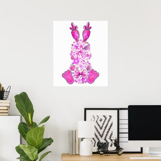 rabbit, retro, vintage ポスター (ホームオフィス)