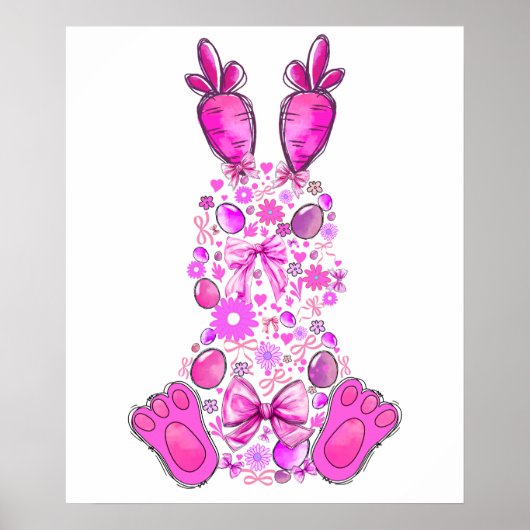 rabbit, retro, vintage ポスター (正面)