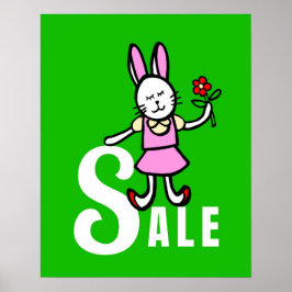 Rabbit Sale Sign, Boutique Poster, Retail Signage ポスター