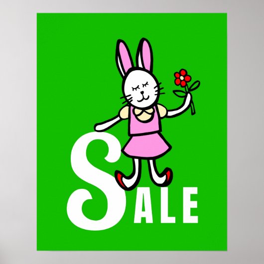 Rabbit Sale Sign, Boutique Poster, Retail Signage ポスター (正面)