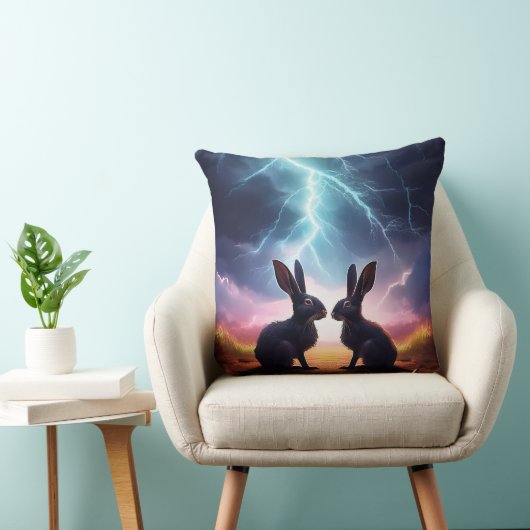 Rabbit Sihouettes  クッション (椅子)