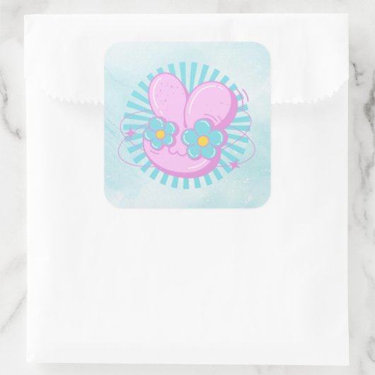 Rabbit Sticker スクエアシール (バッグ)