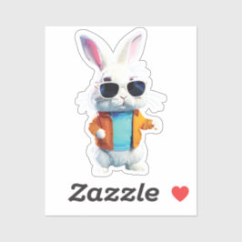 Rabbit Sticker with Jacket and Sunglasses シール