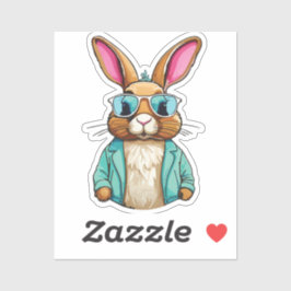 Rabbit Sticker with Jacket and Sunglasses シール