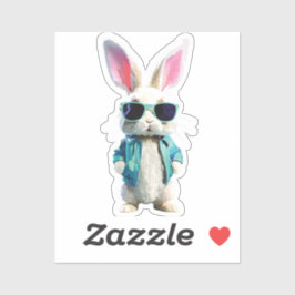 Rabbit Sticker with Jacket and Sunglasses シール