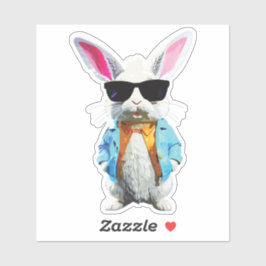 Rabbit Sticker with Jacket and Sunglasses シール