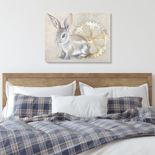 Rabbit Stretched Canvas Print キャンバスプリント (インサイチュ (寝室))