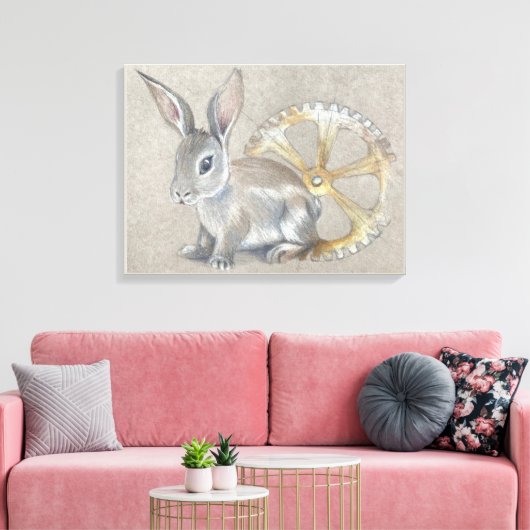 Rabbit Stretched Canvas Print キャンバスプリント (インサイチュ (リビング))